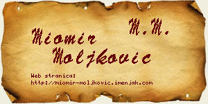 Miomir Moljković vizit kartica